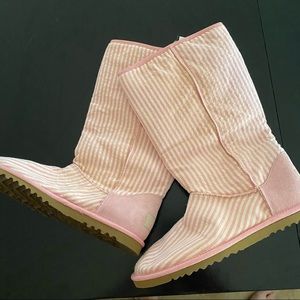 Ugg boots Vertical striped pink& white Unique